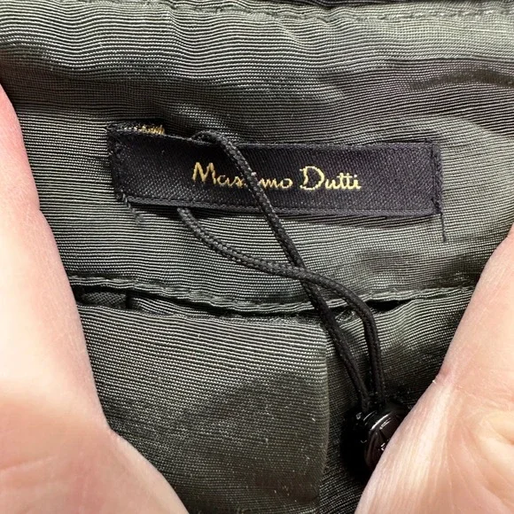 Massimo Dutti Olive Green Wide Leg Trousers High Rise Size 6 5010/558/500 NWT - Picture 3 of 9